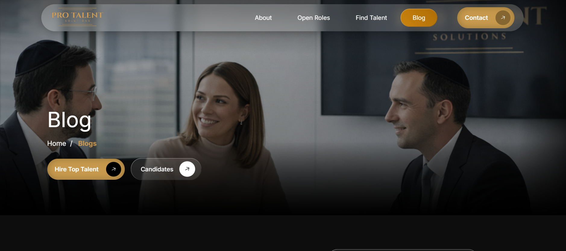 Pro Talent Solutions — Blog mockup